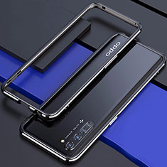 Handyhülle Hülle Luxus Aluminium Metall Rahmen Tasche für Oppo K7 5G Schwarz
