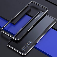 Handyhülle Hülle Luxus Aluminium Metall Rahmen Tasche für Oppo Reno3 Pro Schwarz