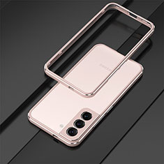 Handyhülle Hülle Luxus Aluminium Metall Rahmen Tasche für Samsung Galaxy S23 5G Rosegold