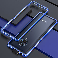 Handyhülle Hülle Luxus Aluminium Metall Rahmen Tasche für Vivo Nex 3 Blau
