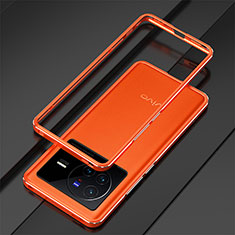 Handyhülle Hülle Luxus Aluminium Metall Rahmen Tasche für Vivo X80 5G Orange