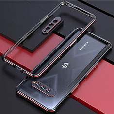 Handyhülle Hülle Luxus Aluminium Metall Rahmen Tasche für Xiaomi Black Shark 4S 5G Rot und Schwarz