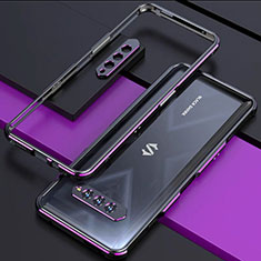 Handyhülle Hülle Luxus Aluminium Metall Rahmen Tasche für Xiaomi Black Shark 4S 5G Violett