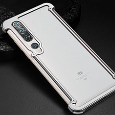 Handyhülle Hülle Luxus Aluminium Metall Rahmen Tasche für Xiaomi Mi 10 Pro Silber