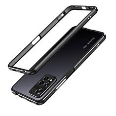 Handyhülle Hülle Luxus Aluminium Metall Rahmen Tasche für Xiaomi Mi 11i 5G (2022) Schwarz