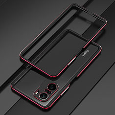 Handyhülle Hülle Luxus Aluminium Metall Rahmen Tasche für Xiaomi Mi 11i 5G Rot und Schwarz