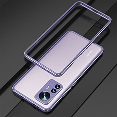 Handyhülle Hülle Luxus Aluminium Metall Rahmen Tasche für Xiaomi Mi 12 5G Helles Lila