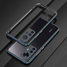 Handyhülle Hülle Luxus Aluminium Metall Rahmen Tasche für Xiaomi Mi 12T 5G Blau und Schwarz