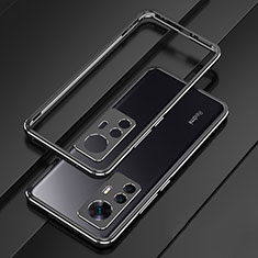Handyhülle Hülle Luxus Aluminium Metall Rahmen Tasche für Xiaomi Mi 12T 5G Schwarz