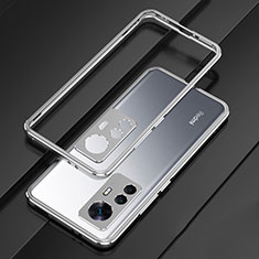 Handyhülle Hülle Luxus Aluminium Metall Rahmen Tasche für Xiaomi Mi 12T 5G Silber