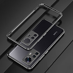 Handyhülle Hülle Luxus Aluminium Metall Rahmen Tasche für Xiaomi Mi 12T Pro 5G Schwarz