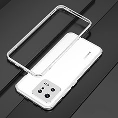 Handyhülle Hülle Luxus Aluminium Metall Rahmen Tasche für Xiaomi Mi 13 5G Silber