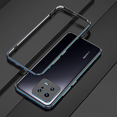 Handyhülle Hülle Luxus Aluminium Metall Rahmen Tasche für Xiaomi Mi 13 Pro 5G Blau und Schwarz