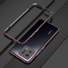 Handyhülle Hülle Luxus Aluminium Metall Rahmen Tasche für Xiaomi Mi 13 Pro 5G Rot und Schwarz