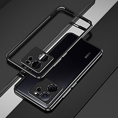 Handyhülle Hülle Luxus Aluminium Metall Rahmen Tasche für Xiaomi Mi 13T 5G Schwarz