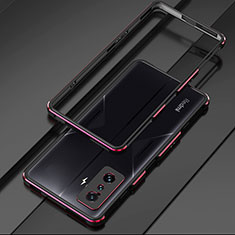 Handyhülle Hülle Luxus Aluminium Metall Rahmen Tasche für Xiaomi Redmi K50 Gaming 5G Rot und Schwarz