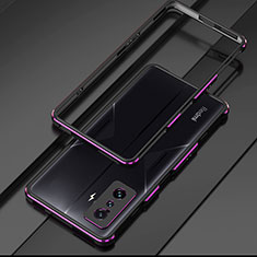 Handyhülle Hülle Luxus Aluminium Metall Rahmen Tasche für Xiaomi Redmi K50 Gaming AMG F1 5G Violett