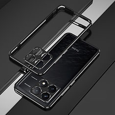 Handyhülle Hülle Luxus Aluminium Metall Rahmen Tasche für Xiaomi Redmi K70 Pro 5G Schwarz