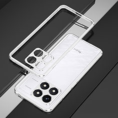 Handyhülle Hülle Luxus Aluminium Metall Rahmen Tasche für Xiaomi Redmi K70E 5G Silber