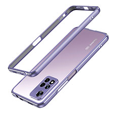 Handyhülle Hülle Luxus Aluminium Metall Rahmen Tasche für Xiaomi Redmi Note 11 Pro+ Plus 5G Helles Lila