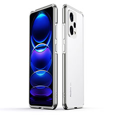 Handyhülle Hülle Luxus Aluminium Metall Rahmen Tasche für Xiaomi Redmi Note 12 Pro 5G Silber