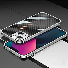 Handyhülle Hülle Luxus Aluminium Metall Rahmen Tasche JL1 für Apple iPhone 14 Silber