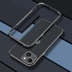 Handyhülle Hülle Luxus Aluminium Metall Rahmen Tasche JZ1 für Apple iPhone 14 Plus Schwarz