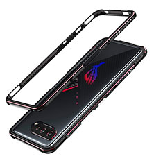 Handyhülle Hülle Luxus Aluminium Metall Rahmen Tasche JZ1 für Asus ROG Phone 5 Pro Rot und Schwarz