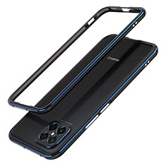 Handyhülle Hülle Luxus Aluminium Metall Rahmen Tasche JZ1 für Huawei Nova 8 SE 4G Blau und Schwarz