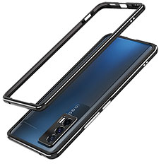 Handyhülle Hülle Luxus Aluminium Metall Rahmen Tasche JZ1 für Vivo iQOO 7 India 5G Schwarz