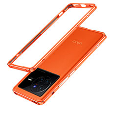 Handyhülle Hülle Luxus Aluminium Metall Rahmen Tasche JZ1 für Vivo X80 5G Orange