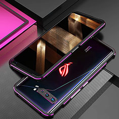 Handyhülle Hülle Luxus Aluminium Metall Rahmen Tasche JZ2 für Asus ROG Phone 3 Strix ZS661KS Violett