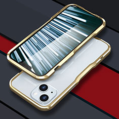 Handyhülle Hülle Luxus Aluminium Metall Rahmen Tasche LF1 für Apple iPhone 14 Gold