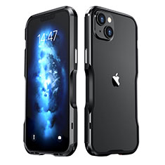 Handyhülle Hülle Luxus Aluminium Metall Rahmen Tasche LF2 für Apple iPhone 14 Schwarz