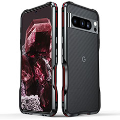 Handyhülle Hülle Luxus Aluminium Metall Rahmen Tasche LF2 für Google Pixel 8 Pro 5G Rot und Schwarz