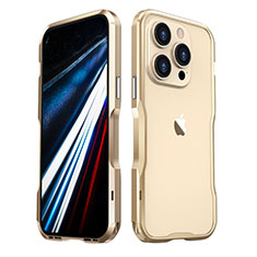 Handyhülle Hülle Luxus Aluminium Metall Rahmen Tasche LF3 für Apple iPhone 13 Pro Max Gold