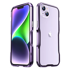 Handyhülle Hülle Luxus Aluminium Metall Rahmen Tasche LF3 für Apple iPhone 13 Violett