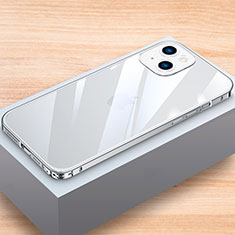 Handyhülle Hülle Luxus Aluminium Metall Rahmen Tasche LK1 für Apple iPhone 15 Plus Silber