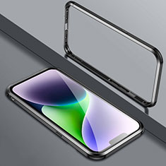 Handyhülle Hülle Luxus Aluminium Metall Rahmen Tasche LK2 für Apple iPhone 13 Schwarz
