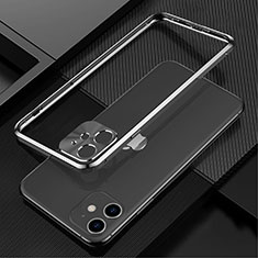 Handyhülle Hülle Luxus Aluminium Metall Rahmen Tasche N01 für Apple iPhone 12 Mini Schwarz