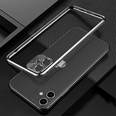 Handyhülle Hülle Luxus Aluminium Metall Rahmen Tasche N01 für Apple iPhone 12 Schwarz