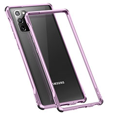 Handyhülle Hülle Luxus Aluminium Metall Rahmen Tasche N01 für Samsung Galaxy Note 20 5G Helles Lila