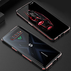 Handyhülle Hülle Luxus Aluminium Metall Rahmen Tasche S01 für Xiaomi Black Shark 4S Pro 5G Rot und Schwarz