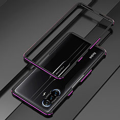 Handyhülle Hülle Luxus Aluminium Metall Rahmen Tasche S01 für Xiaomi Poco F3 GT 5G Violett