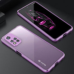 Handyhülle Hülle Luxus Aluminium Metall Rahmen Tasche S01 für Xiaomi Poco X4 NFC Helles Lila