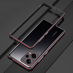 Handyhülle Hülle Luxus Aluminium Metall Rahmen Tasche S01 für Xiaomi Poco X5 5G Rot und Schwarz