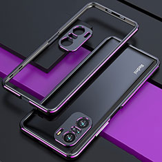 Handyhülle Hülle Luxus Aluminium Metall Rahmen Tasche S01 für Xiaomi Redmi K40 Pro 5G Violett