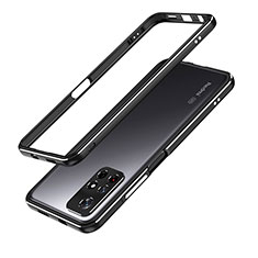 Handyhülle Hülle Luxus Aluminium Metall Rahmen Tasche S01 für Xiaomi Redmi Note 11 5G Schwarz