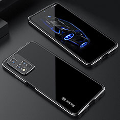 Handyhülle Hülle Luxus Aluminium Metall Rahmen Tasche S01 für Xiaomi Redmi Note 11 Pro+ Plus 5G Schwarz