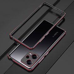 Handyhülle Hülle Luxus Aluminium Metall Rahmen Tasche S01 für Xiaomi Redmi Note 12 Pro 5G Rot und Schwarz